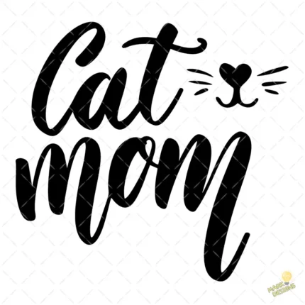 Vector Cat Mom Diseño Lettering Minimalista para Sublimación
