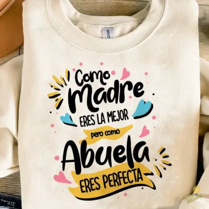 Vector Como Madre eres la Mejor Abuela eres Perfecta para Sublimación