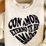 Vector Con Amor Eterno Te He Amado Corazón Retro Groovy