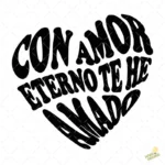 Vector Con Amor Eterno Te He Amado Corazón Retro Groovy