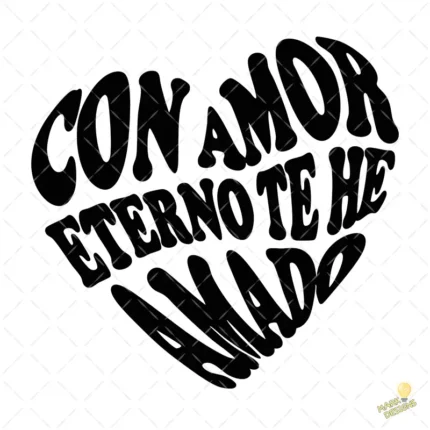 Vector Con Amor Eterno Te He Amado Corazón Retro Groovy