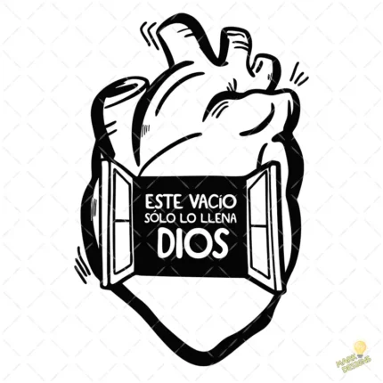 Vector Corazón Ventana Este Vacío Solo Lo Llena Dios Sublimación
