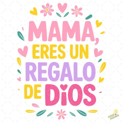 Vector Cristiano Mamá Regalo de Dios Diseño para Sublimación