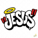 Vector Cristiano de Jesús Graffiti Street Art para Sublimación y Streetwear