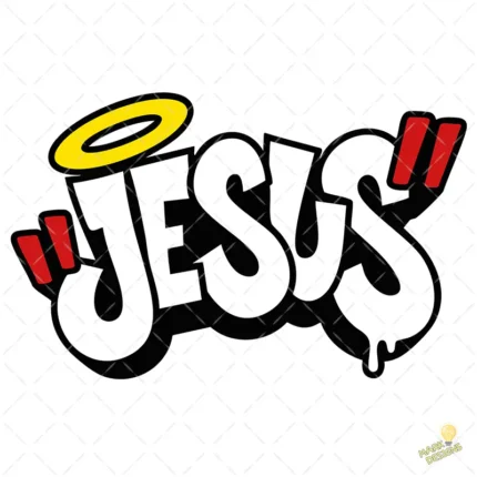 Vector Cristiano de Jesús Graffiti Street Art para Sublimación y Streetwear