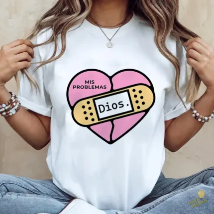 Vector Dios Sana Mis Problemas Corazón con Curita para Sublimación