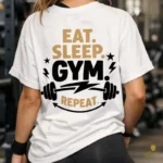 Vector Eat Sleep Gym Repeat Diseño Motivador para Sublimación
