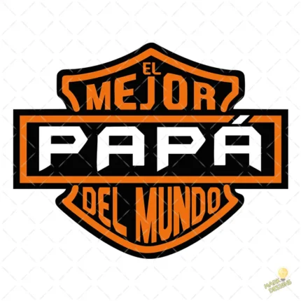 Vector El Mejor Papá del Mundo Estilo Motero para Sublimación