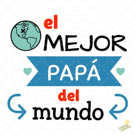 Vector El Mejor Papá del Mundo Mapamundi para Sublimación