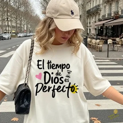 Vector El Tiempo de Dios es Perfecto Diseño Hand Lettering Sublimación