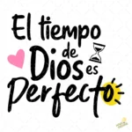 Vector El Tiempo de Dios es Perfecto Diseño Hand Lettering Sublimación