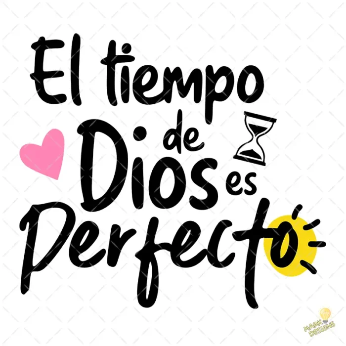 Vector El Tiempo de Dios es Perfecto Diseño Hand Lettering Sublimación