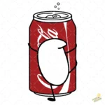 Vector Flork Abrazando Lata Refresco Diseño para Sublimación