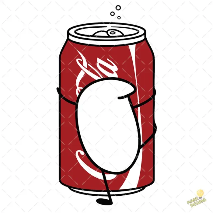 Vector Flork Abrazando Lata Refresco Diseño para Sublimación