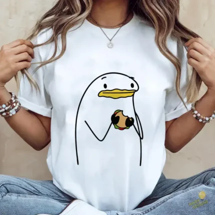 Vector Flork Comiendo Hamburguesa Diseño para Sublimación Humor