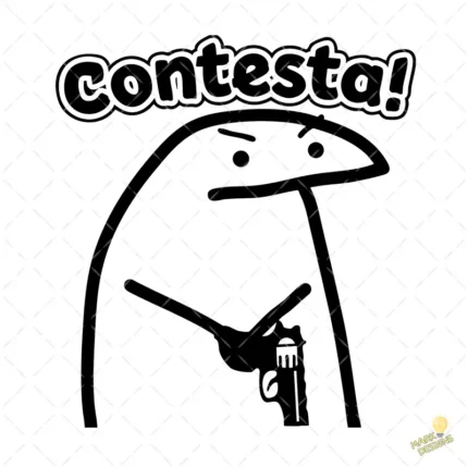 Vector Flork Contesta con Arma Diseño para Sublimación Humor Tóxico