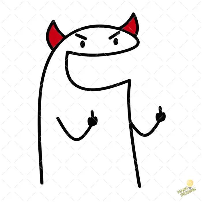 Vector Flork Diablito Enojado Gesto Grosero Diseño Sublimación