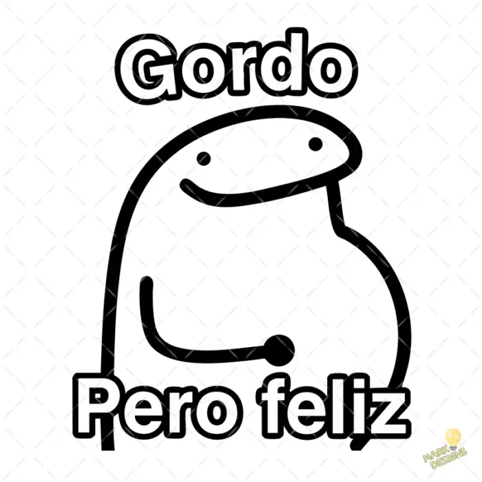 Vector Flork Gordo Pero Feliz Diseño para Sublimación Humor Comida