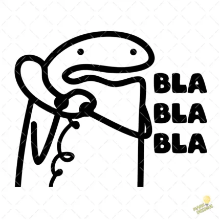 Vector Flork Hablando por Teléfono Bla Bla Bla Diseño Sublimación