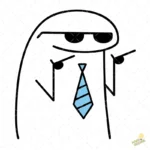 Vector Flork Jefe con Corbata y Lentes Diseño Sublimación Humor