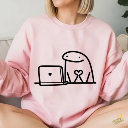 Vector Flork Laptop con Corazón Diseño para Sublimación Amor Online