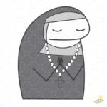 Vector Flork Monja Rezando Diseño para Sublimación Humor Paciencia