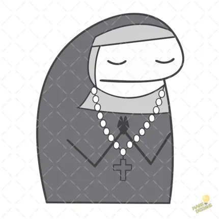 Vector Flork Monja Rezando Diseño para Sublimación Humor Paciencia