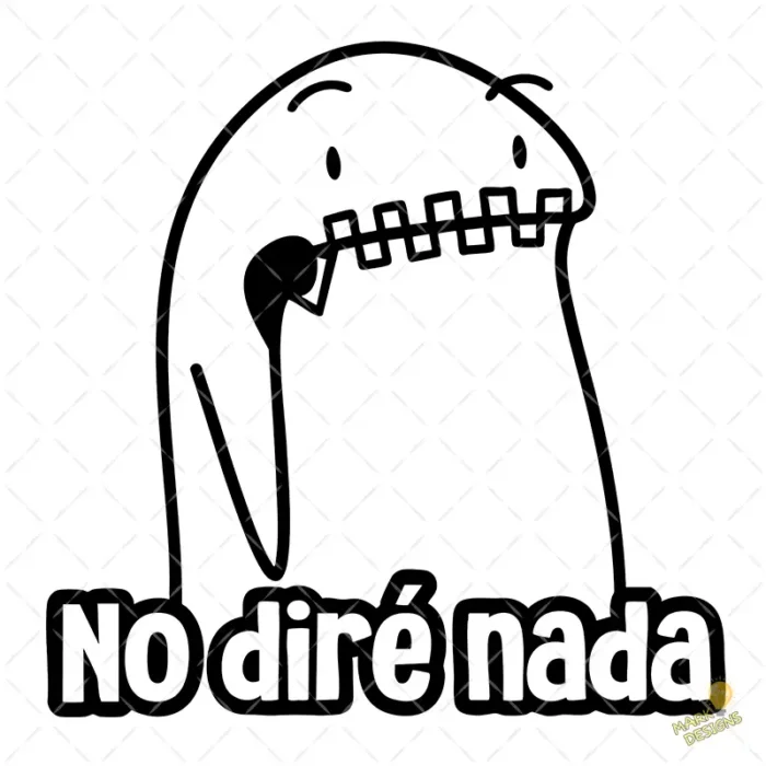 Vector Flork No Diré Nada Cierre en la Boca Diseño Sublimación