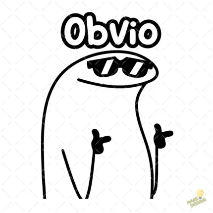 Vector Flork Obvio con Lentes de Sol Diseño para Sublimación Humor
