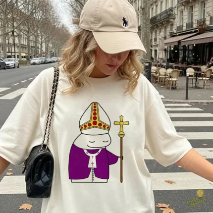 Vector Flork Papa Obispo con Báculo Diseño para Sublimación Humor