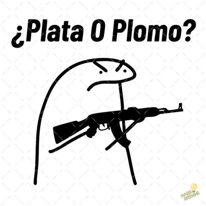 Vector Flork Plata o Plomo Diseño para Sublimación Humor Negro