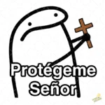 Vector Flork Protégeme Señor con Cruz Diseño para Sublimación Humor