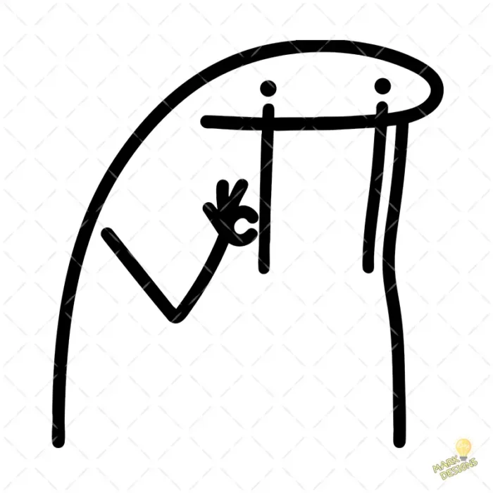 Vector Flork Señal OK Todo Bien Llorando Diseño para Sublimación Humor