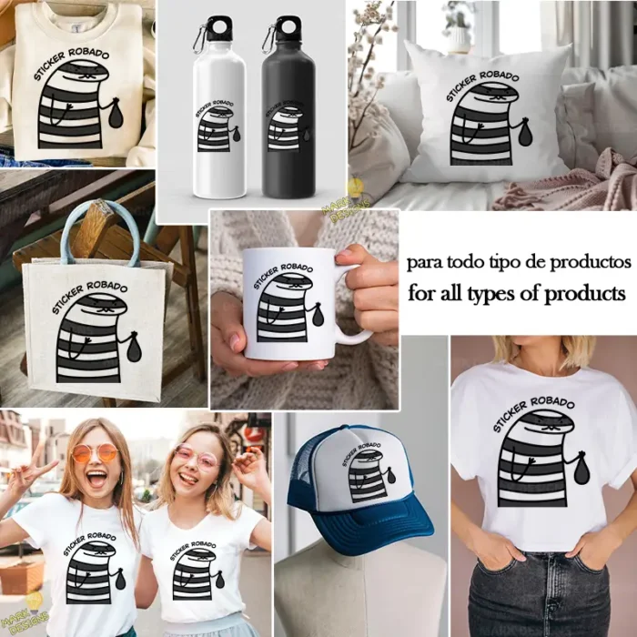 Vector Flork Sticker Robado Ladrón Diseño para Sublimación Humor