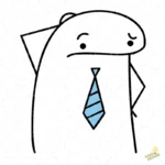 Vector Flork con Corbata Preocupado Diseño Sublimación Humor Oficina