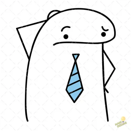 Vector Flork con Corbata Preocupado Diseño Sublimación Humor Oficina