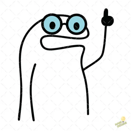 Vector Flork con Lentes Dedo Arriba Diseño para Sublimación Nerd