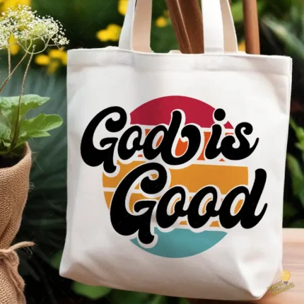 Vector God Is Good Estilo Groovy Retro 70s para Sublimación