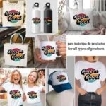 Vector God Is Good Estilo Groovy Retro 70s para Sublimación