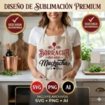 Vector Gratis Borracha Pero Buena Muchacha Diseño para Sublimación
