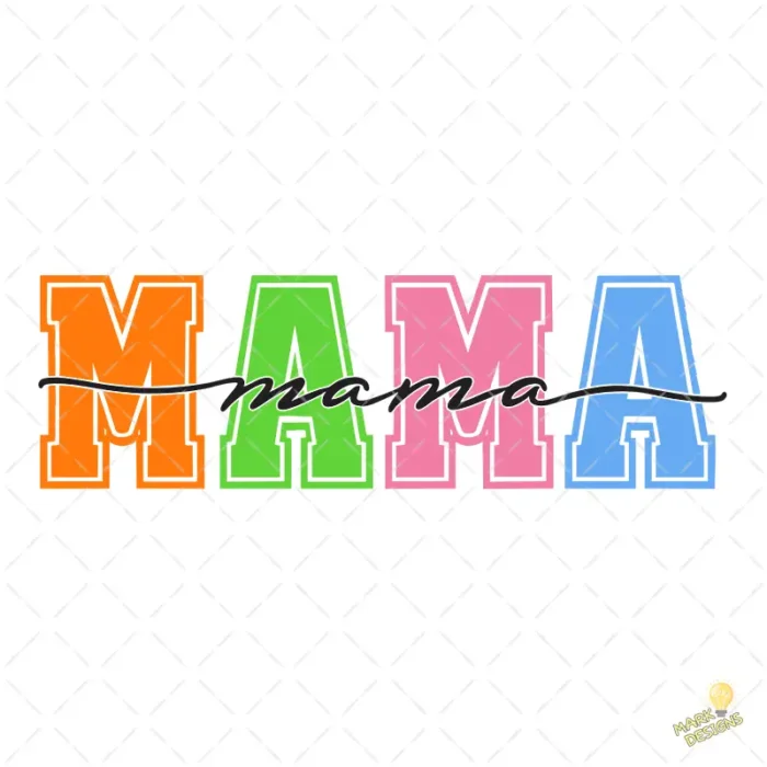 Vector Gratis MAMÁ Estilo Universitario para Sublimación