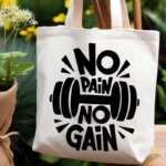 Vector Gratis No Pain No Gain Diseño Gym para Sublimación y Vinilo