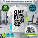 Vector Gratis One More Rep Diseño Gym para Sublimación y Vinilo