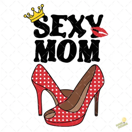 Vector Gratis Sexy Mom Zapatos Rojos Diseño para Sublimación