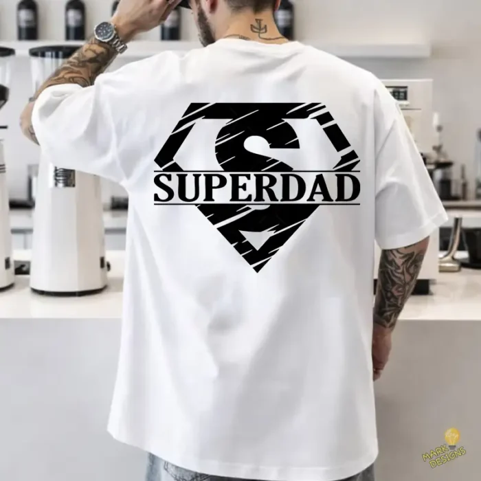 Vector Gratis Superdad Escudo Superhéroe para Sublimación y Corte