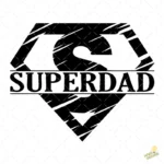 Vector Gratis Superdad Escudo Superhéroe para Sublimación y Corte