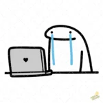 Vector Gratis de Flork Llorando Laptop Diseño Sublimación Oficina