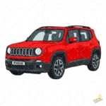 Vector Jeep Renegade Rojo Ilustración para Sublimación y Vinilo