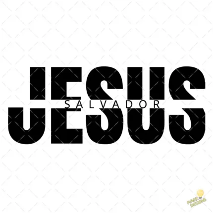 Vector Jesús Salvador Diseño Minimalista Tipográfico para Sublimación