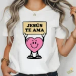 Vector Jesús Te Ama Estilo Retro Cartoon Corazón para Sublimación